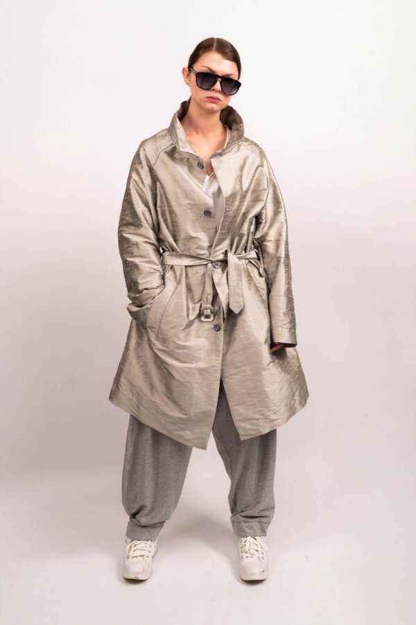 Silver Trench Coat