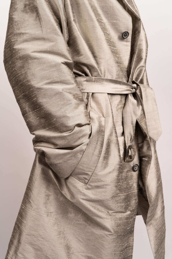 Silver Trench Coat - Image 2