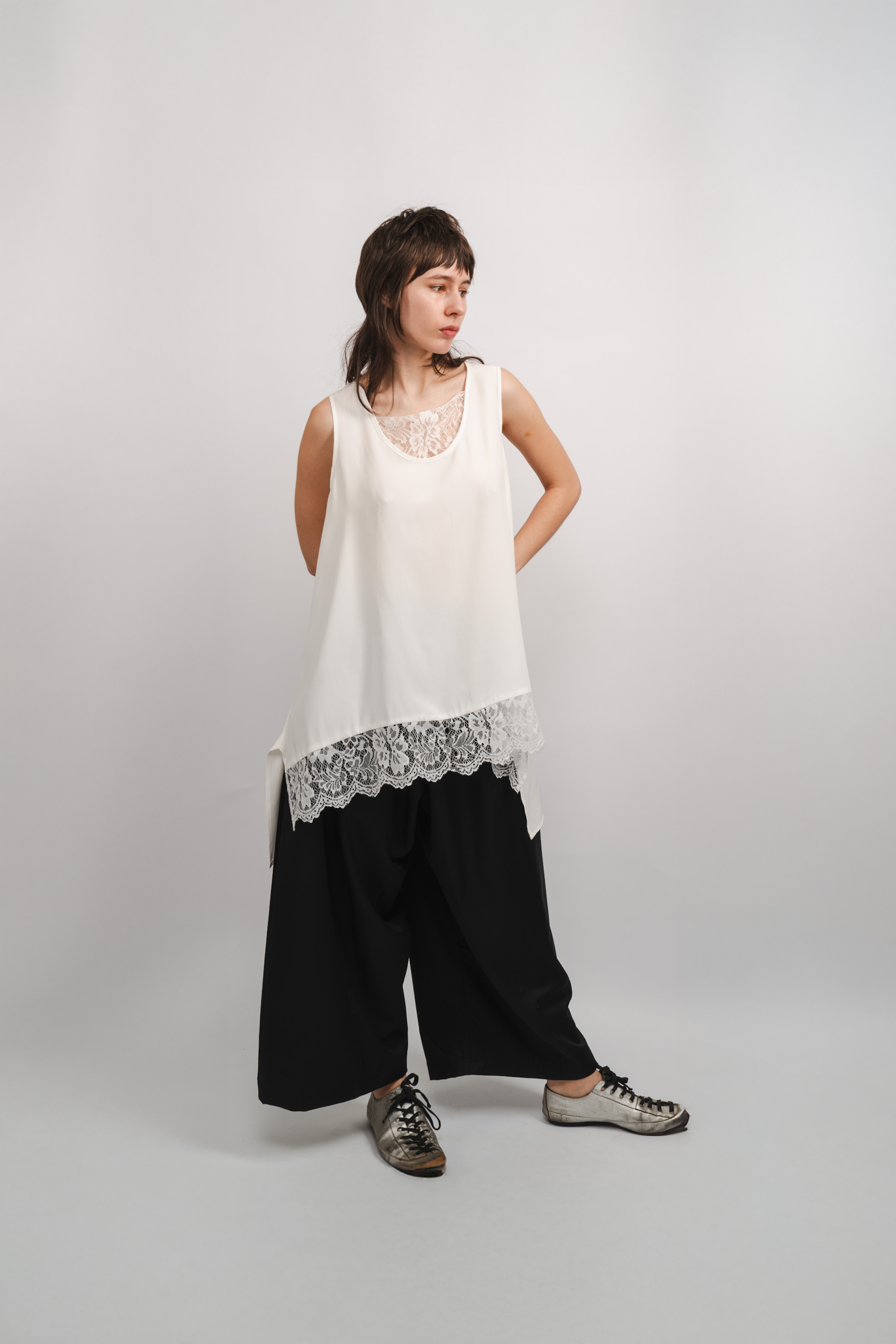Silk and Lace Layering Vest