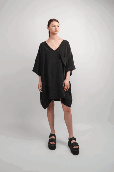 Oversized V Neck T shirt Dress