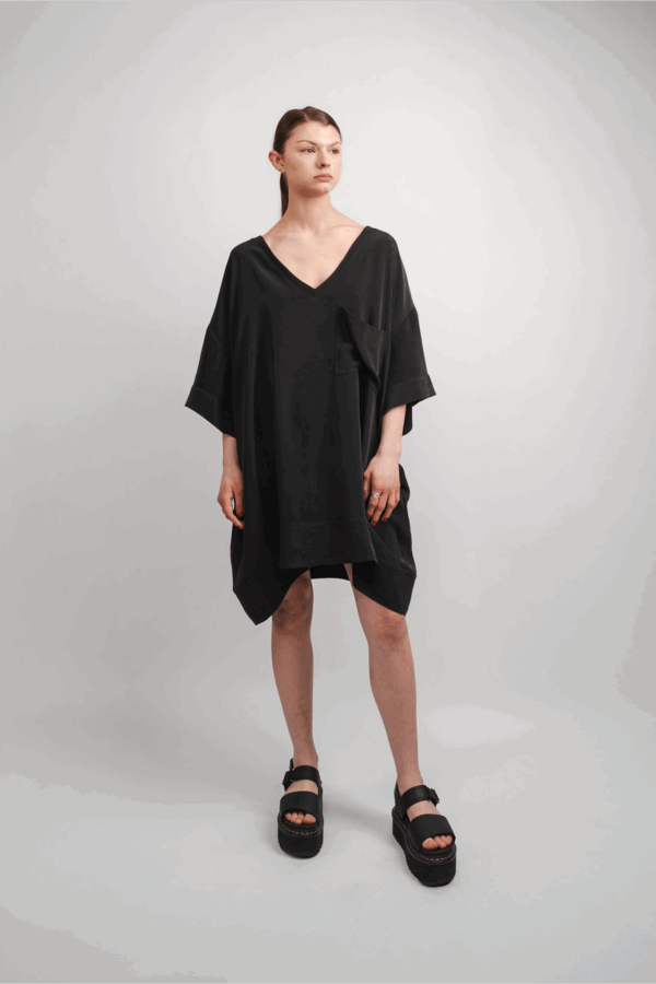 Oversized V Neck T shirt Dress
