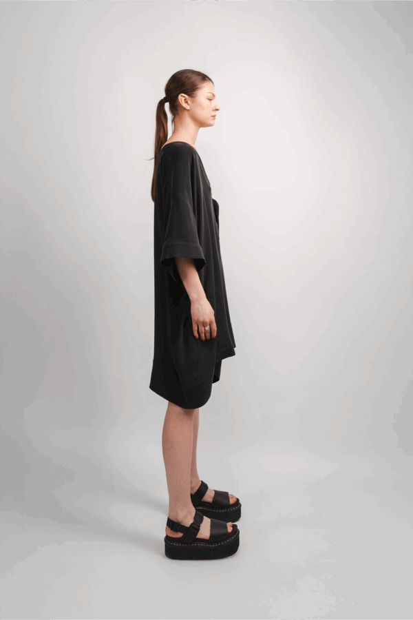 Oversized V Neck T shirt Dress - Image 2