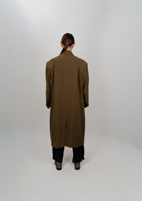 Grandad Coat - Linen Wool Mix - Image 3