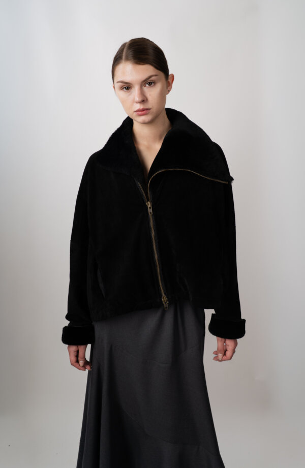 Asymmetric Cropped Jacket - Image 4
