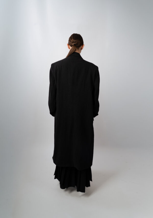 Grandad Coat - Linen Wool Mix - Image 9
